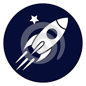 Rocket icon, space ship vector symbol