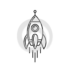 Rocket Icon. Space Shuttle Logo on White Bsckground. Vector