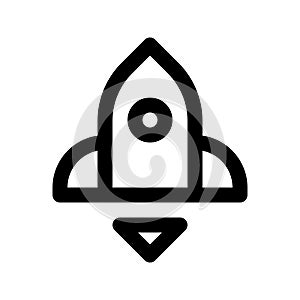 Rocket Icon vector for speed up or booster symbol
