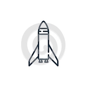 rocket icon vector from vehicles transportation concept. Thin line illustration of rocket editable stroke. rocket linear sign for