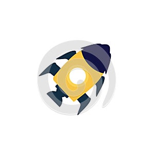 Rocket icon on a white background vector illustration