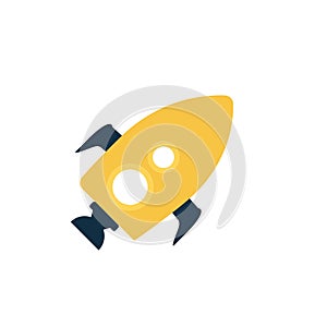 Rocket icon on a white background vector illustration