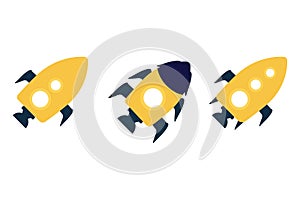 Rocket icon on a white background vector illustration