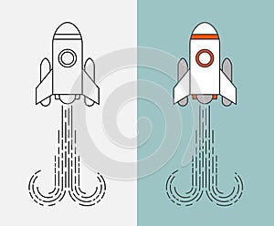 Rocket icons set