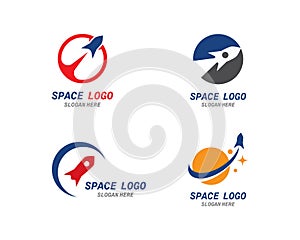 Rocket ilustration logo vector