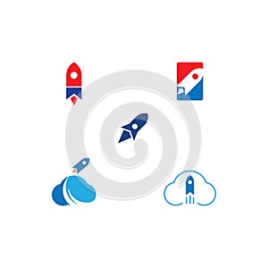 Rocket ilustration logo vector