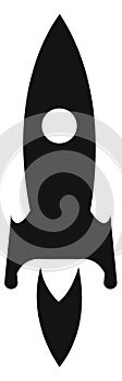Rocket launch black icon. Flying spaceship symbol