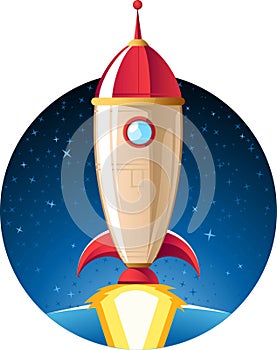 Rocket launch cartoon