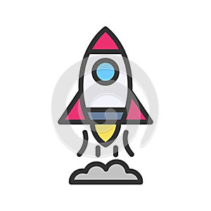 Rocket Launch Icon Image.