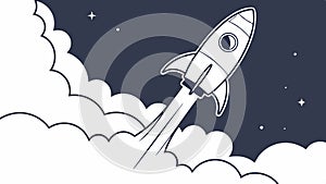 Rocket Launch Icon, Startup and Innovation, vector design Generative AI