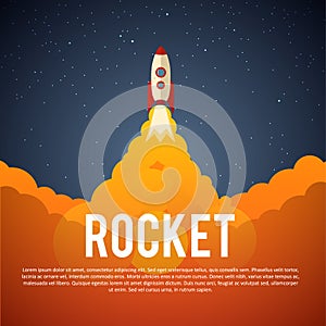 Rocket launch icon. Vector illustration eps 10