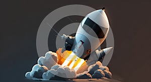 Rocket Launch Illustration