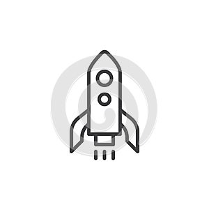 Rocket launch line icon