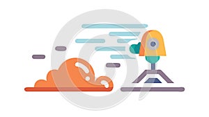 Rocket Launch Pad: Space Exploration Start, vector design Generative AI