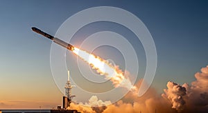 Rocket Launch Powerful Space Exploration, Spacecraft Ascent