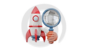 Rocket Launch Search Startup, Innovation, and Discovery Concept