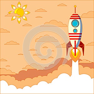 Rocket launch,ship.vector illustration