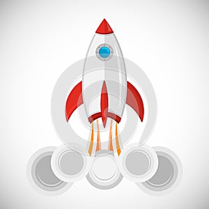 Rocket launch,ship. Vector illustration eps 10