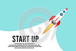 Rocket launch in the sky, space. Space ship. interstellar travels. Business concept. Start up template. background