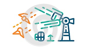 Rocket Launch Space Exploration Aerospace Technology, vector design Generative AI