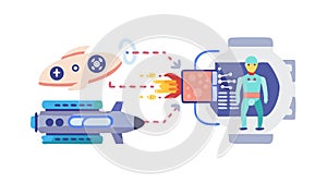 Rocket Launch Space Exploration - Future of Humanity, vector design Generative AI