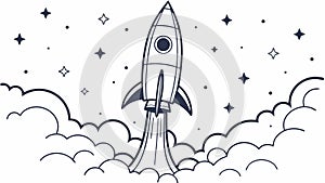 Rocket Launch, Space Exploration, Innovation and Progress, vector design Generative AI