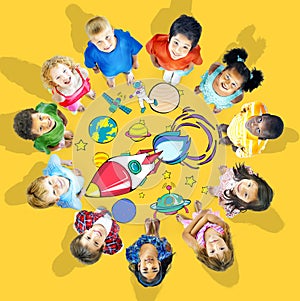 Rocket Launch Space Outer Space Planets Concept