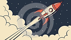 Rocket Launch into Space Vector Art, vector design Generative AI
