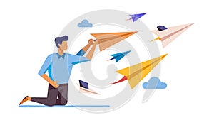 Rocket Launch Startup for Innovation and Progress, vector design Generative AI