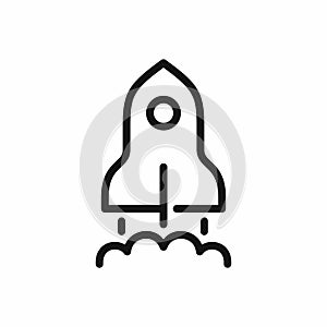 Rocket launch symbol, line style simple icon