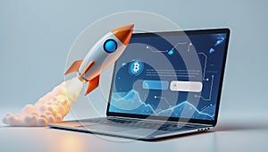 Rocket launch symbolizing fast cryptocurrency growth