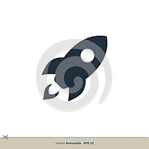 Rocket Launched Icon Vector Logo Template Illustration Design. Vector EPS 10