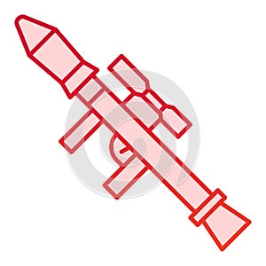 Rocket launcher flat icon. Bazooka vector illustration isolated on white. Weapon gradient style design, designed for web