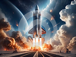 Rocket launching sequence from earth