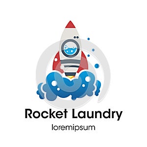 Rocket Laundry logo or symbol template design