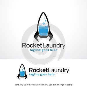 Rocket Laundry Logo Template Design Vector, Emblem, Design Concept, Creative Symbol, Icon