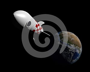 Rocket leaving planet