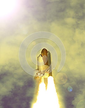 Rocket liftoff. The elements of this image furnished by NASA