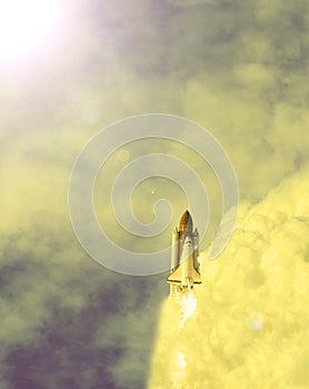 Rocket liftoff. The elements of this image furnished by NASA