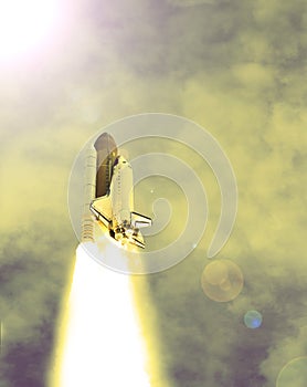 Rocket liftoff. The elements of this image furnished by NASA