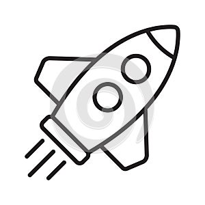 Rocket line icon. Flying rocket icon.
