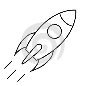 Rocket line icon, space ship symbol