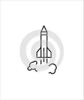 Rocket line icon,vector best line icon,rocket with smoke icon.