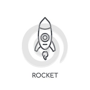 Rocket linear icon. Modern outline Rocket logo concept on white