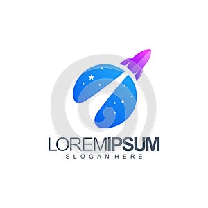 Rocket logo design vector illustration