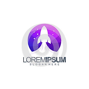 Rocket logo design vector illustration