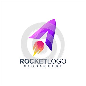 Rocket logo design vector illustration