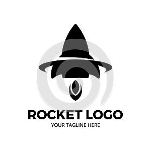 Rocket logo/icon template in black color
