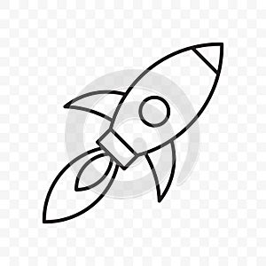 Rocket thin line vector start up launch icon