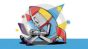 Rocket Man Coding: Technology and Innovation Concept